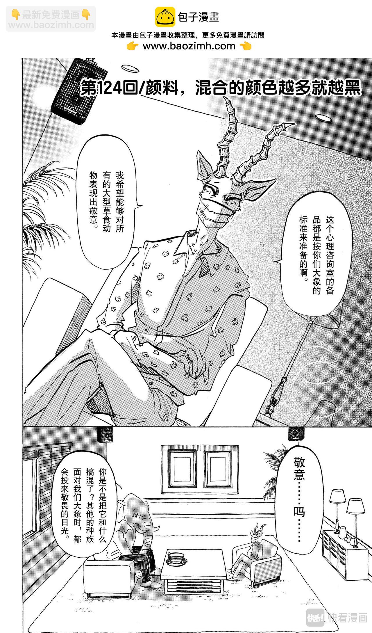 🍵BEASTARS 动物狂想曲 第124话 颜料，混合的颜色越多就越黑 第2页