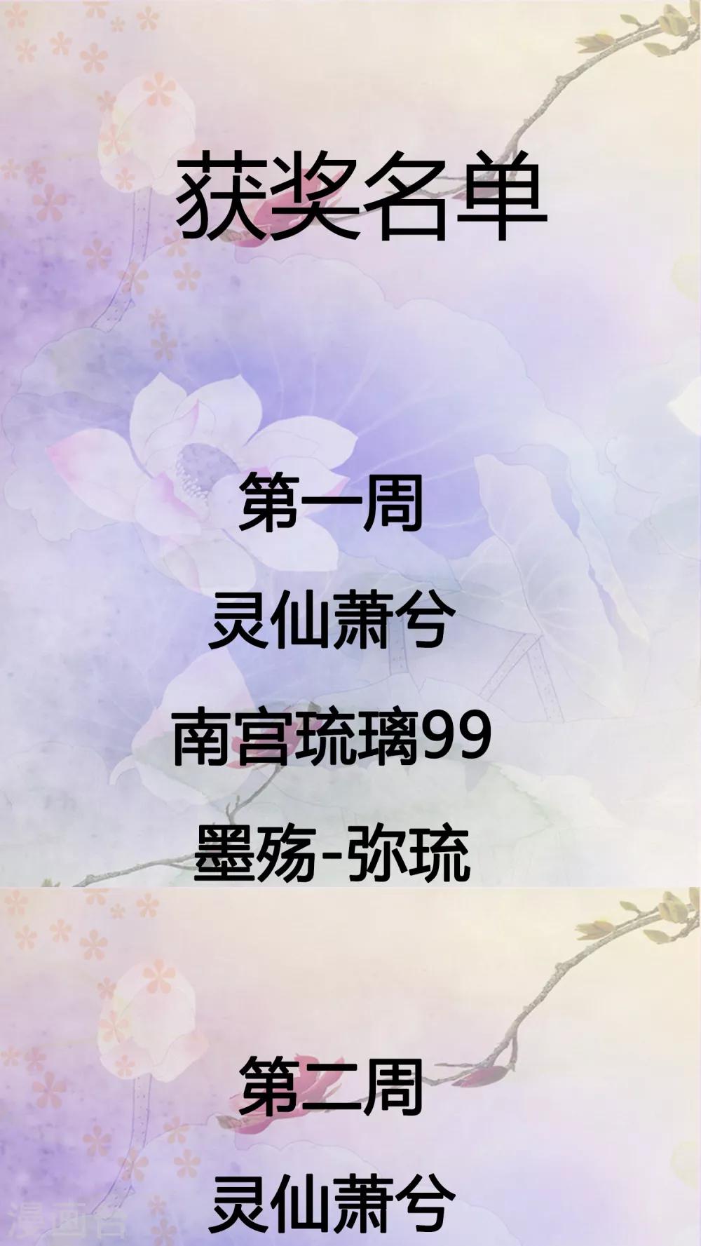 获奖名单及供养抽送名-第156话