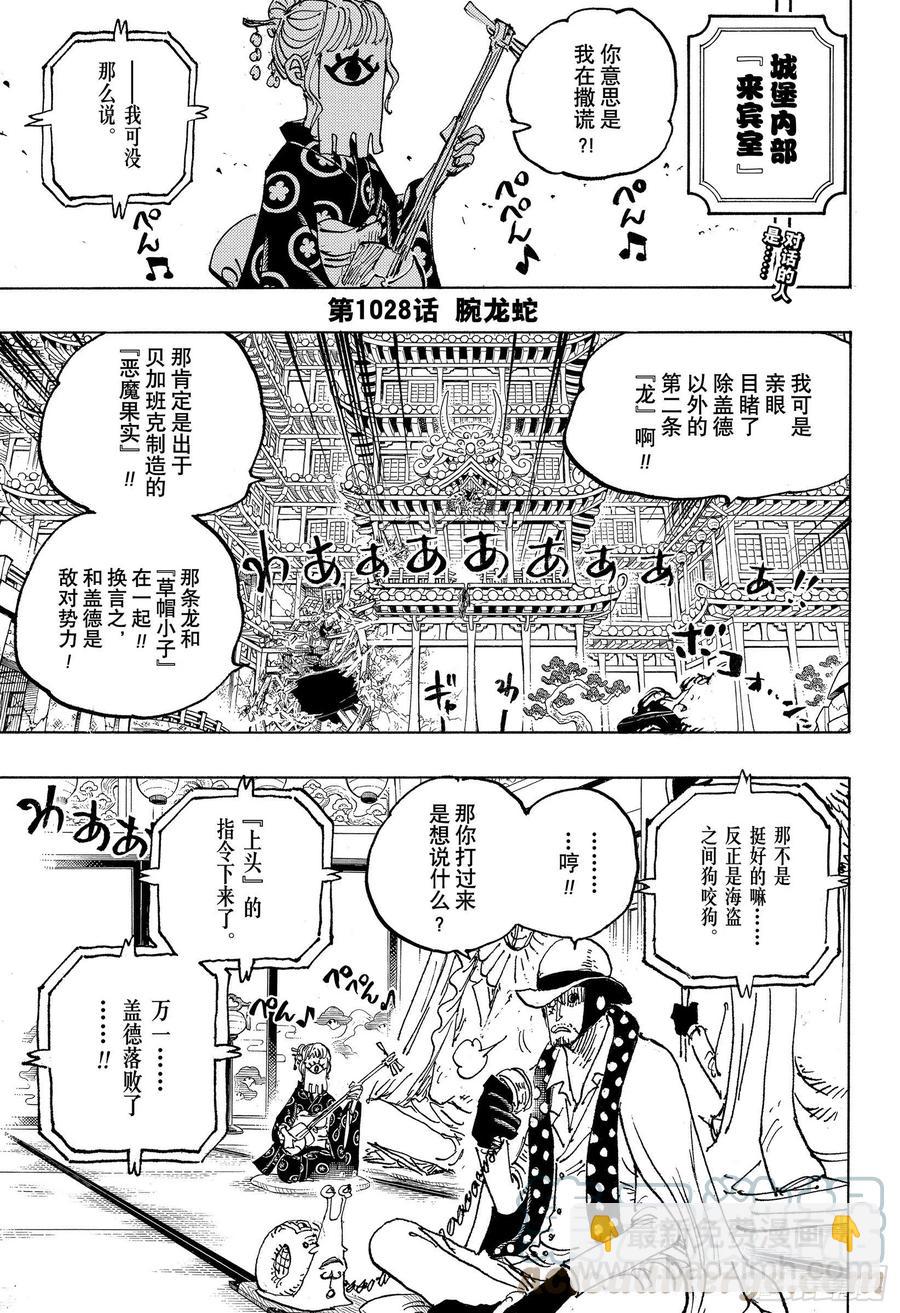 🍹航海王 第1028话 腕龙蛇 第3页