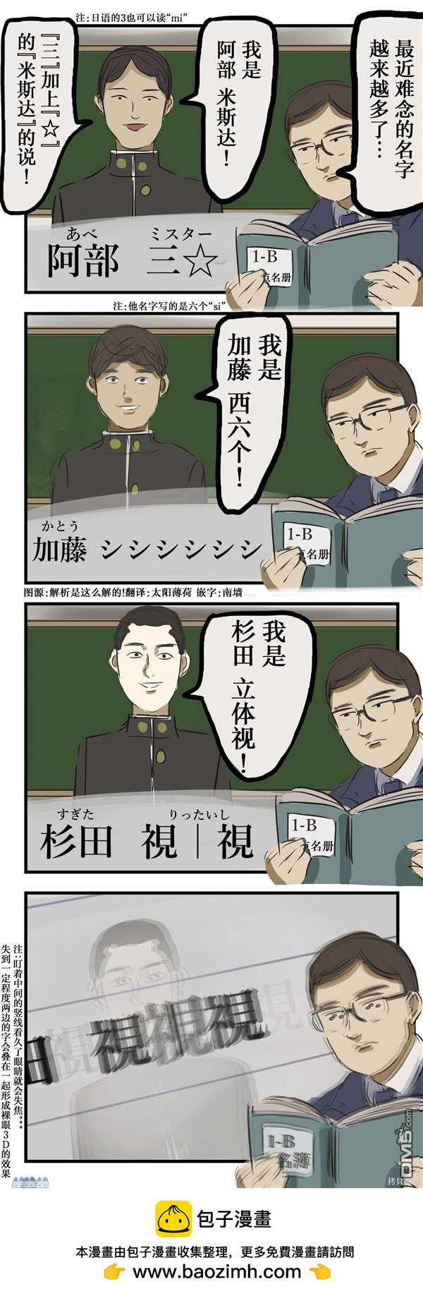 🍕カコミスル老师四格合集 越来越复杂的奇葩名字 第1页