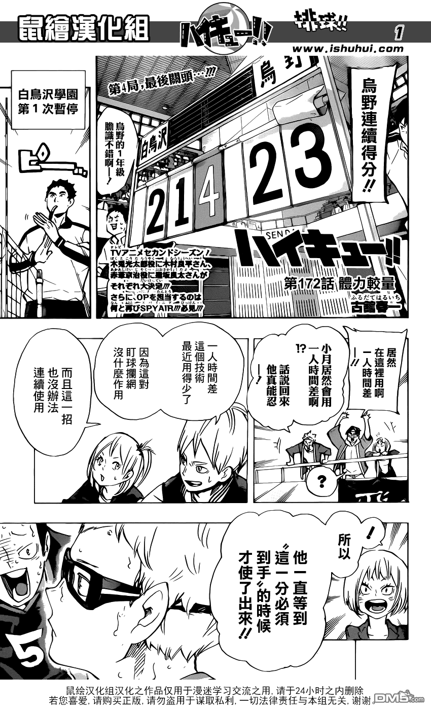 🍝排球 第172话 体力的较量 第1页