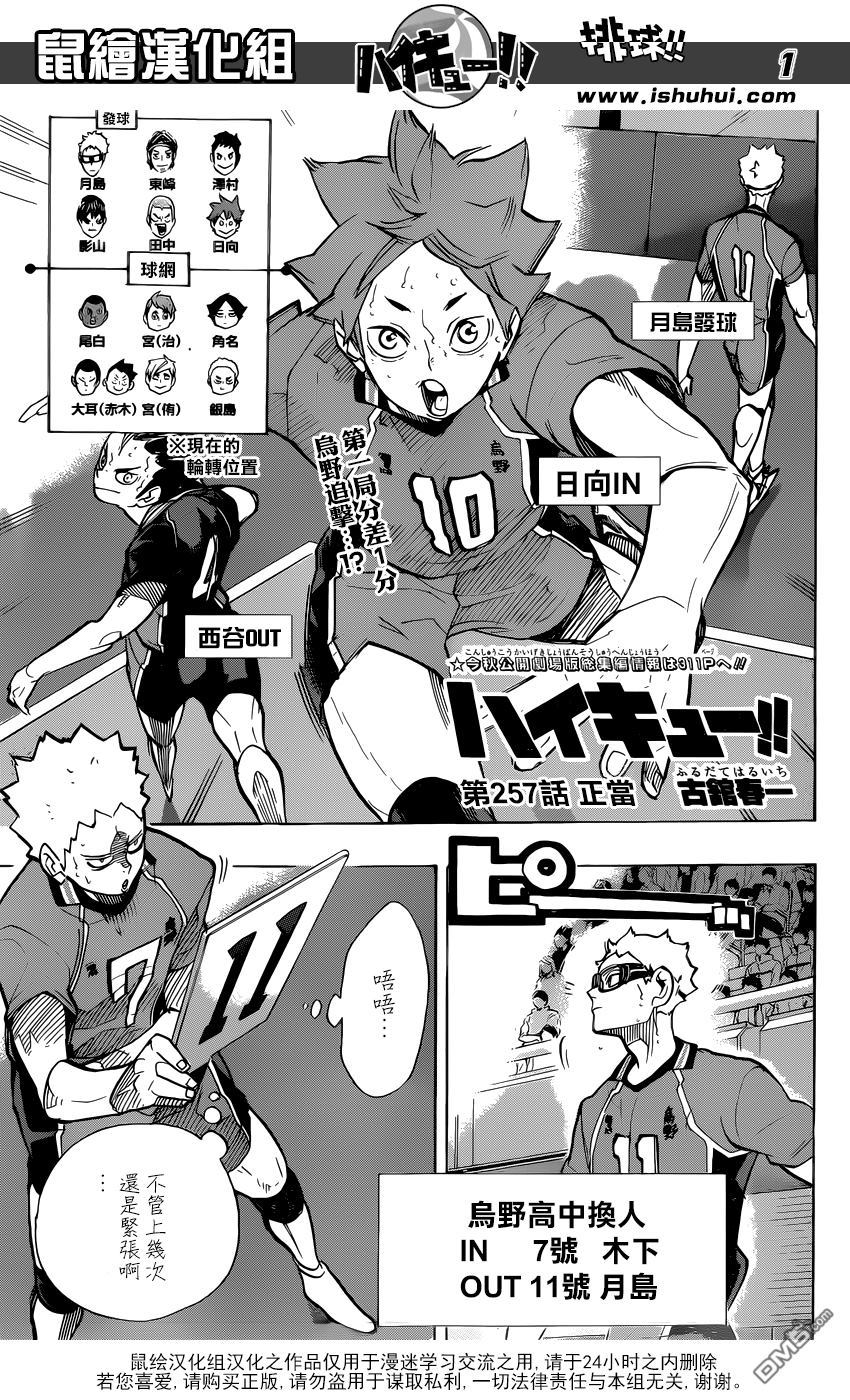 🍝排球 第257话 正当 第1页