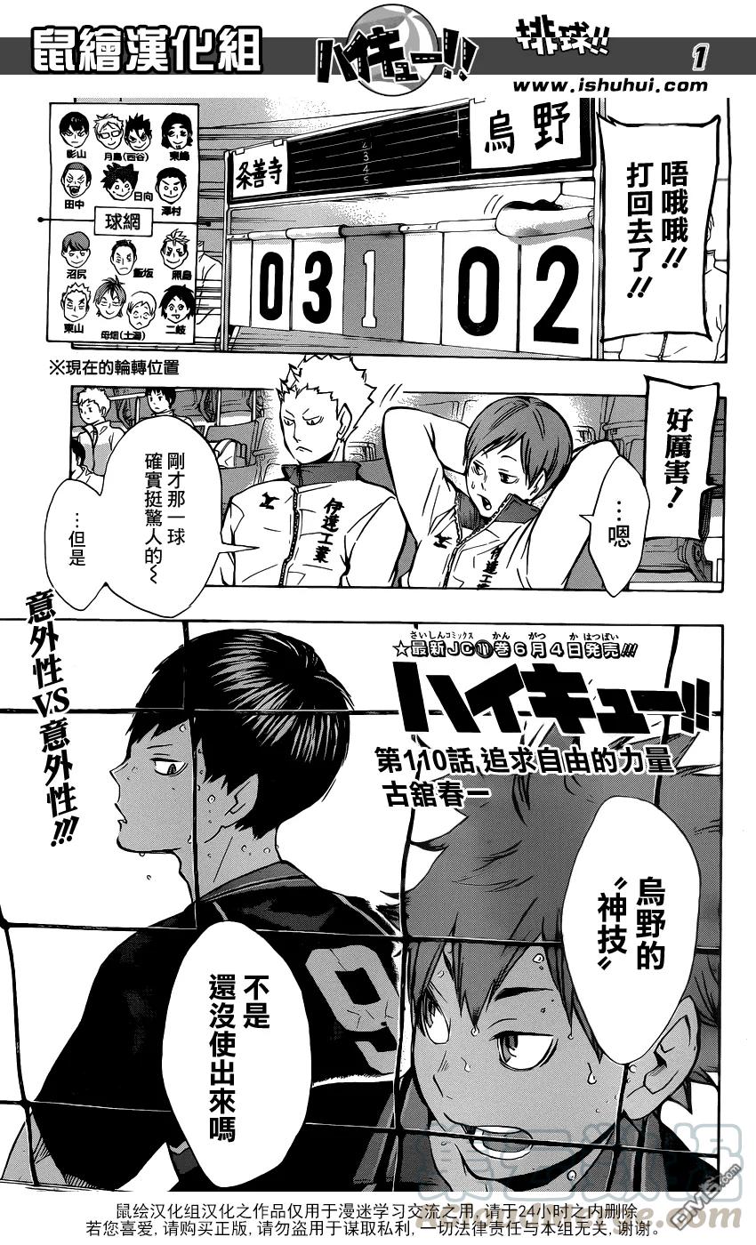 🍝排球少年！！ 第110话 追求自由的力量 第1页