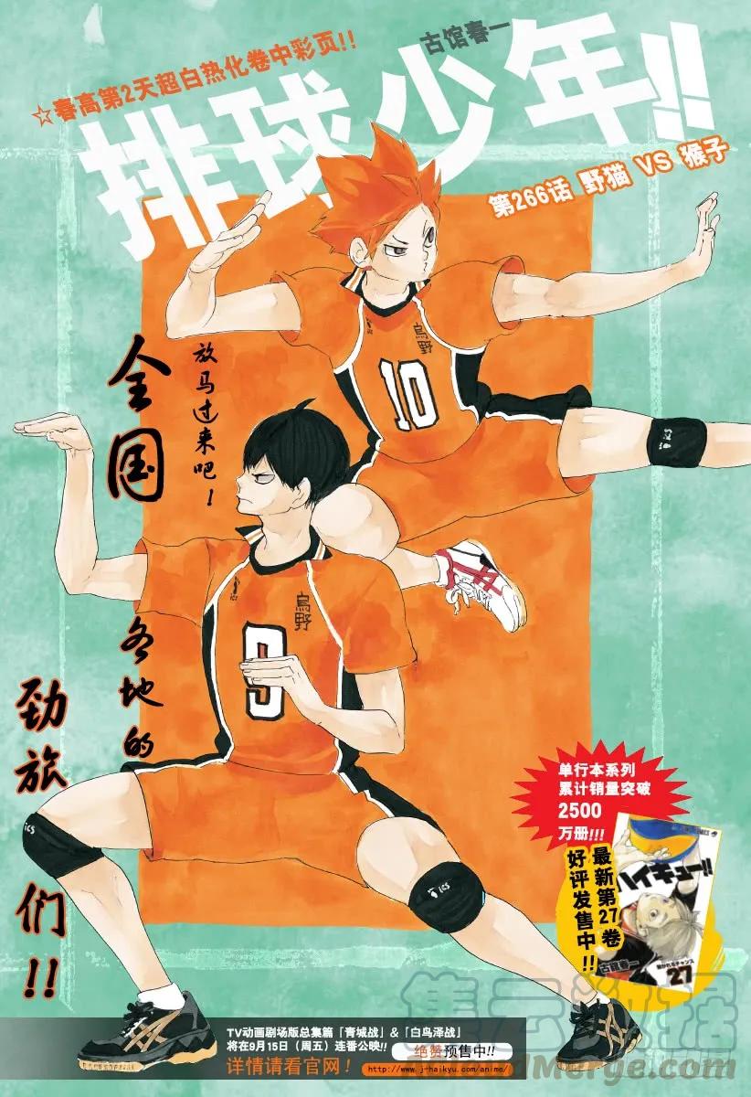 🍝排球少年！！ 第266话 野猫 VS 猴子 第1页
