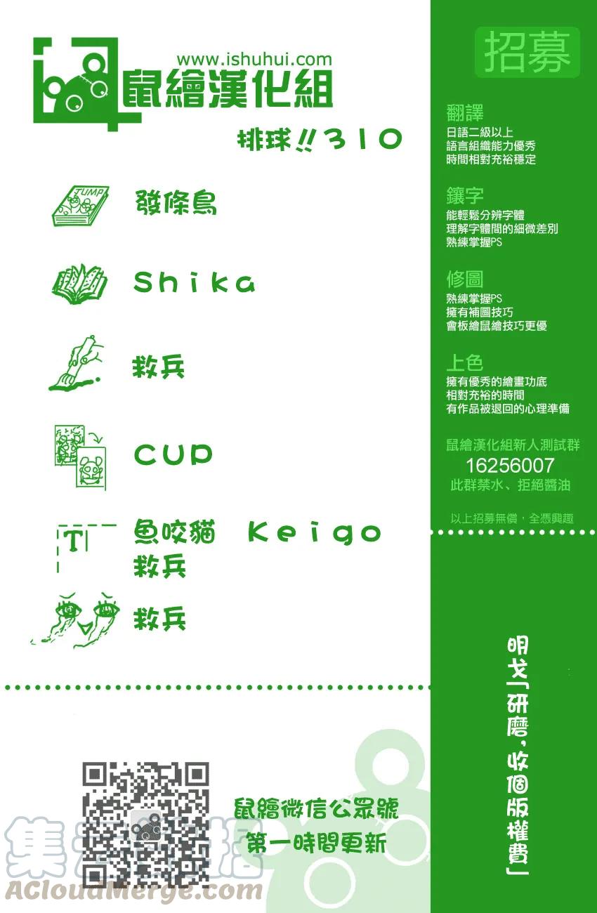 🍝排球少年！！ 第310话 鸟笼 第1页