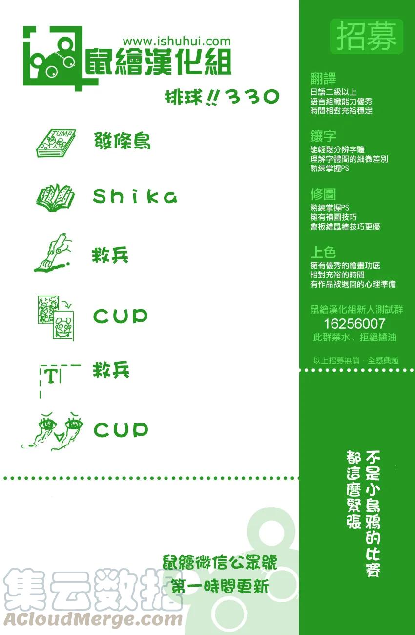 🍝排球少年！！ 第330话 王牌的宿命 第1页