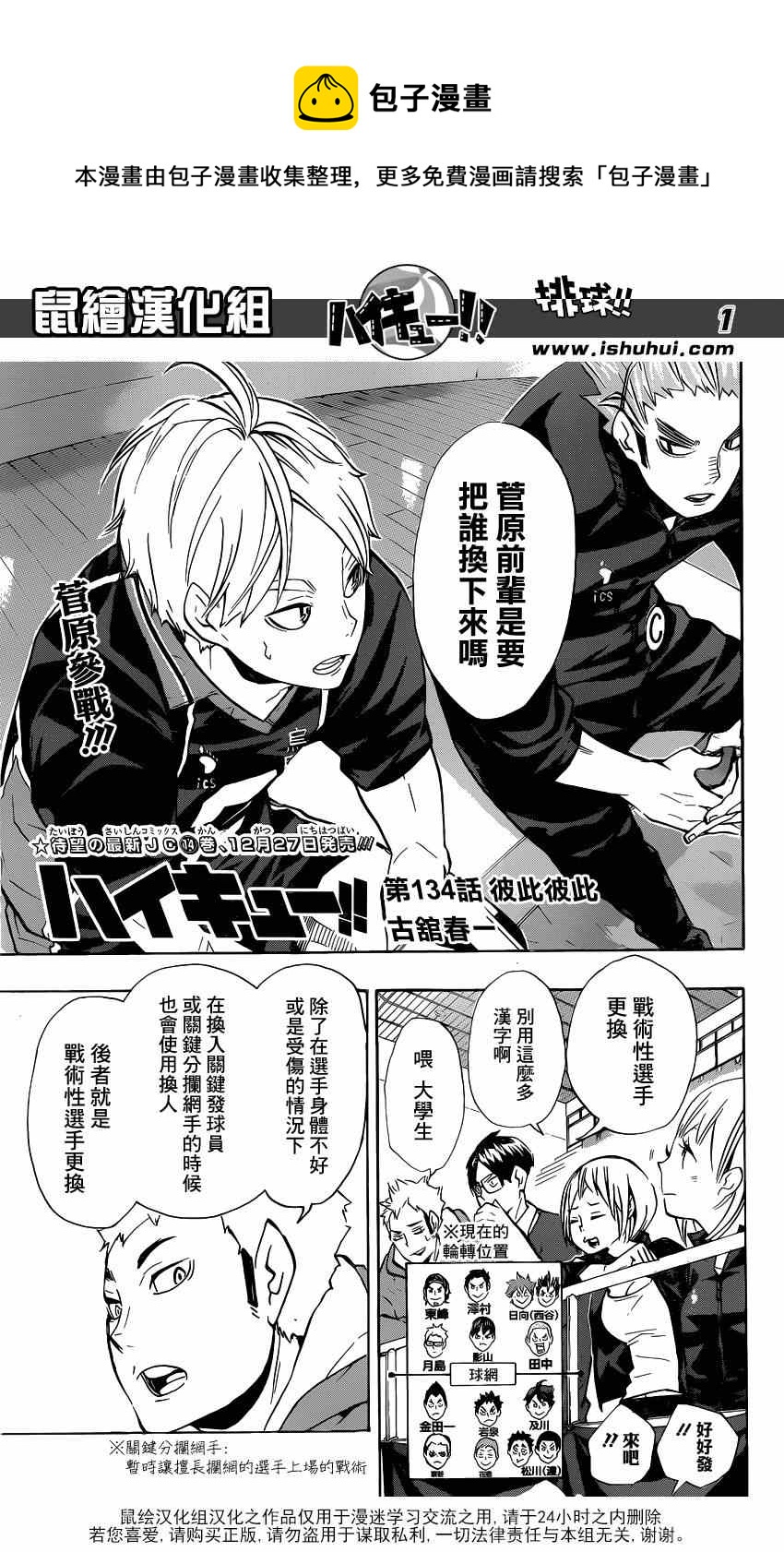 🍝排球少年!! 第134话 第1页