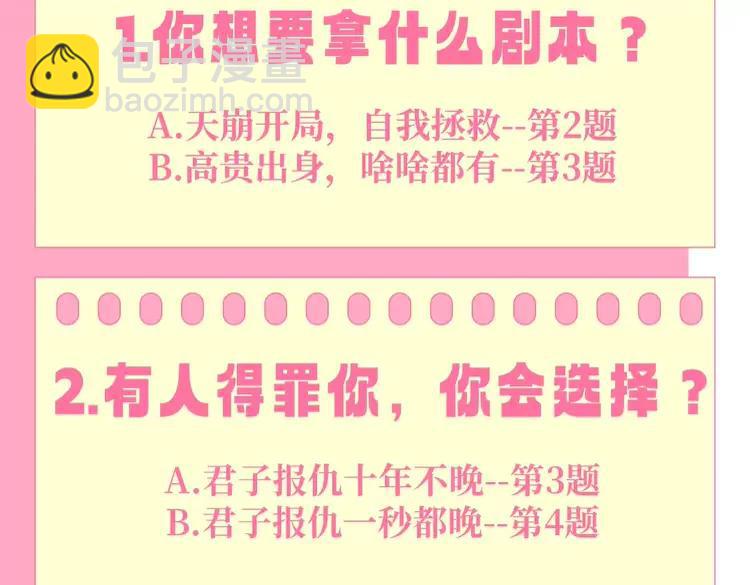 🍝炮灰闺女的生存方式（彩蛋日更中） 加更第64期 搞点事：测一测你的生存方式 第3页