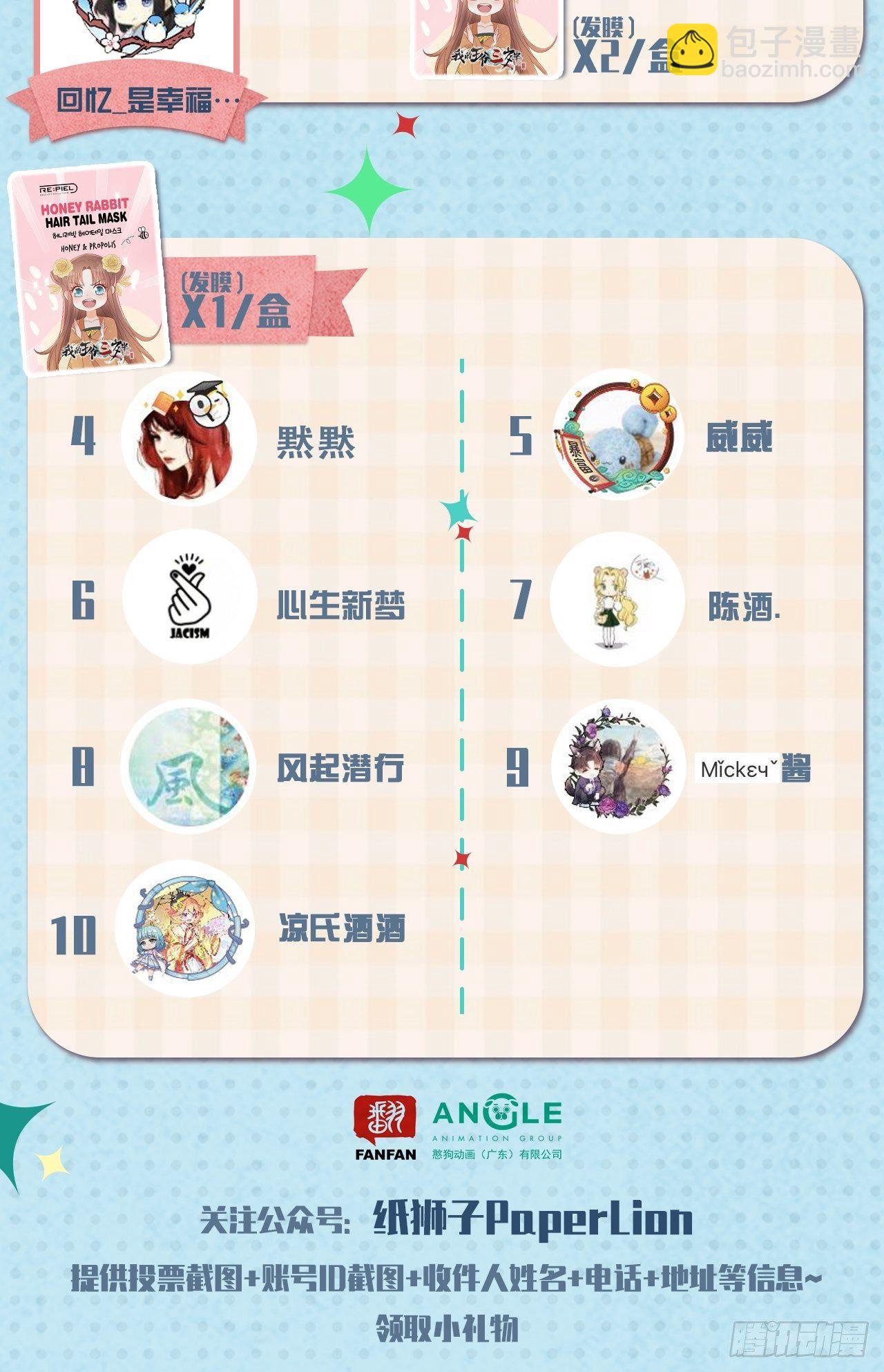 月榜获奖名单&amp;第四期获奖名单-第84话
